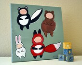 Woodland Childrens Art,  Whimsical Nursery Decor, Artwork for Kids, Wall Art, Nursery Art, Kids Room
