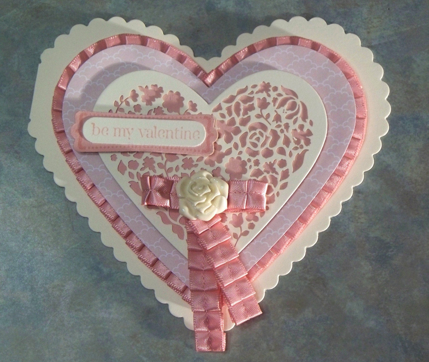 Heart Shaped Valentines Day Card, Stampin Up P.S. I Love You