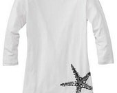 Starfish on White Boatneck