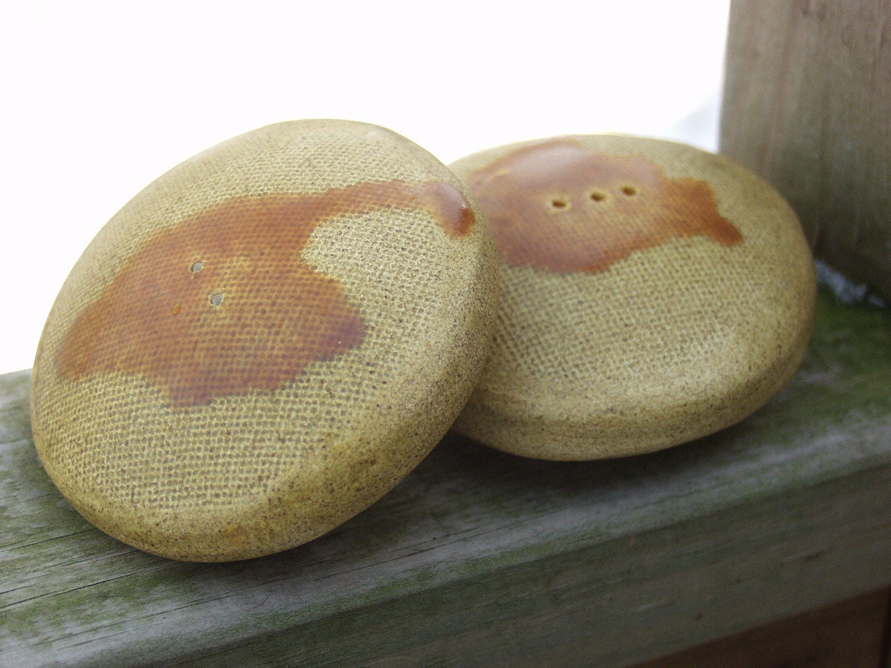 Linen Look Salt and Pepper Shakers set of 2 Shakers Olive
