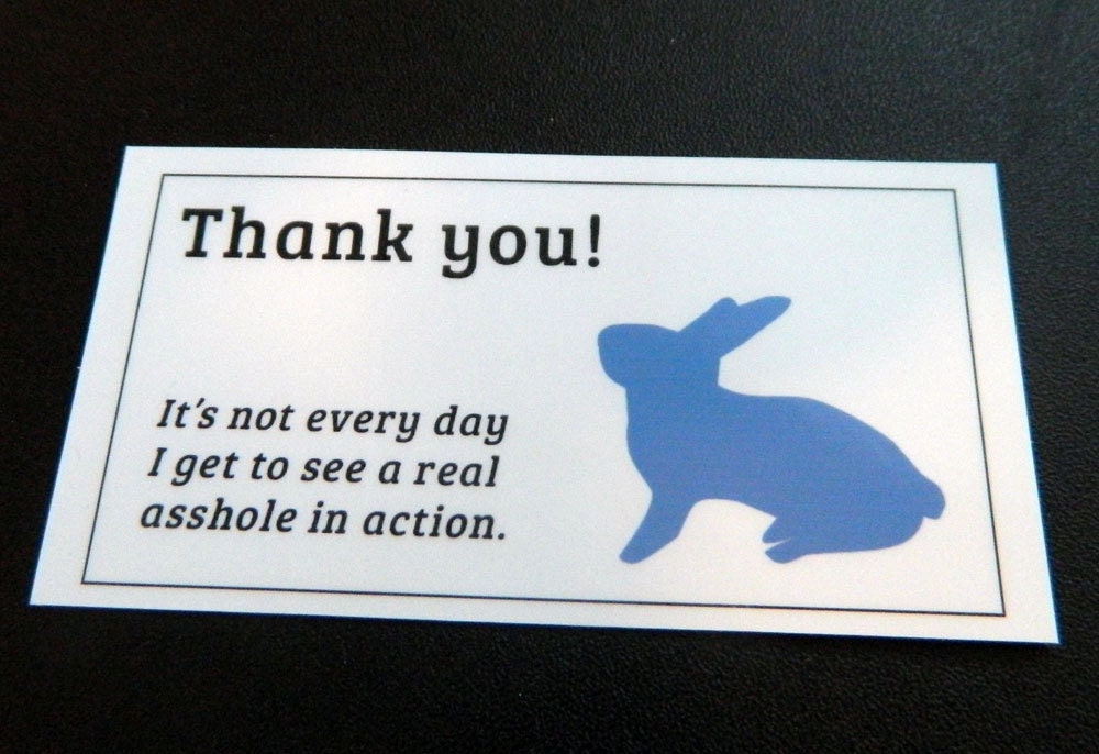 8 laminated mini notes for jerks, parking, bad people (mature) (WG205)