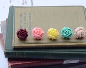 BIG Old Garden Rose on Adjustable Ring You choose colors GORGEOUS Teens to Adults