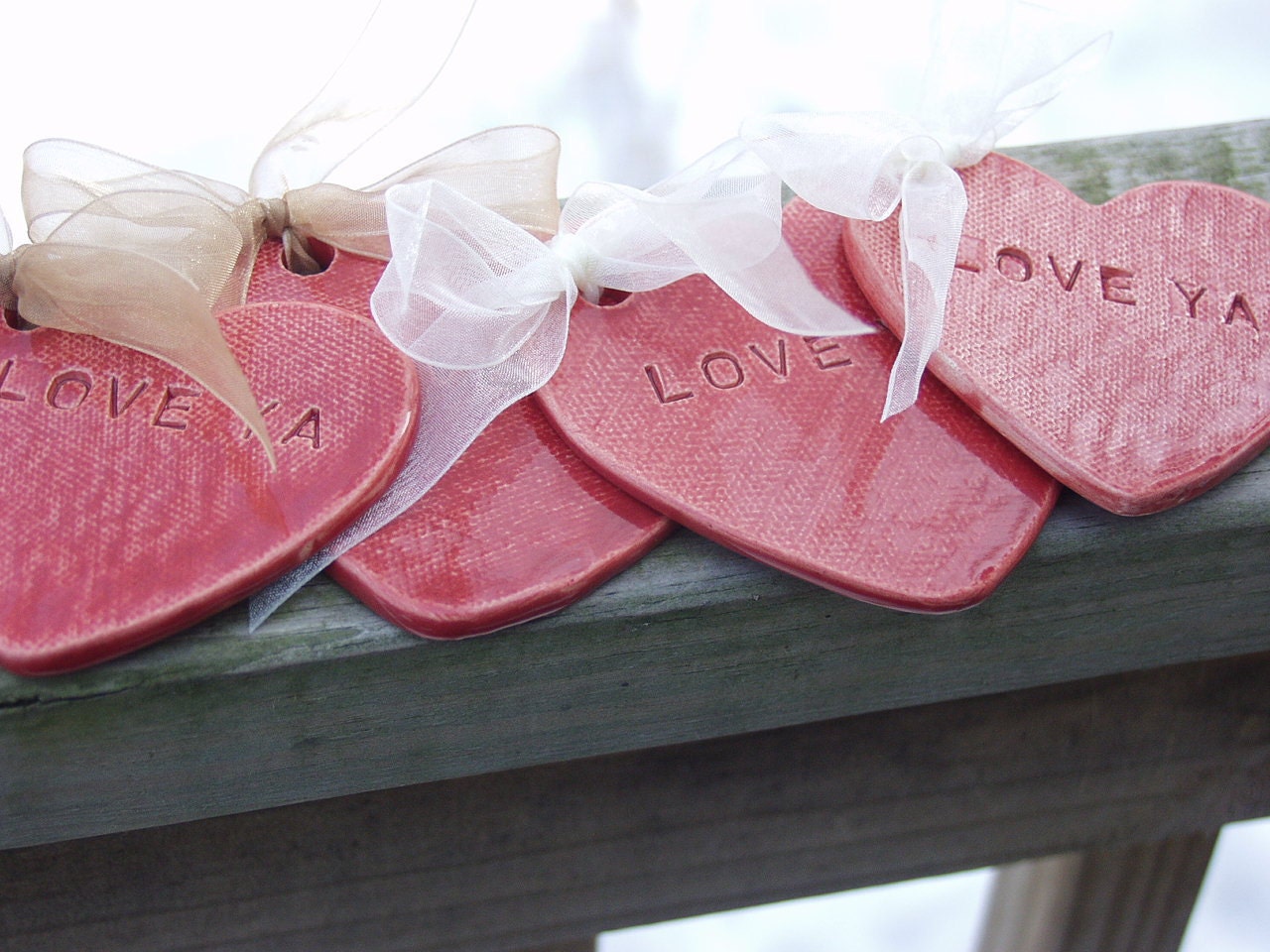 Love Ya Pottery Heart Ornament Trinket Teacher Gift