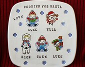 Personalized Cookies For Santa Plate - 5 Children - Custom Made To Order