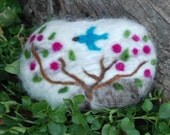 Felted Soap Merino Wool Bluebird Of Happiness Mango Pomegranate, Free Trial Size With Every Order