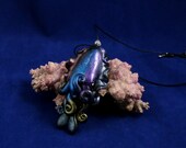 Deep Space Cuttlefish Necklace - Polymer Clay Jewelry Pendant