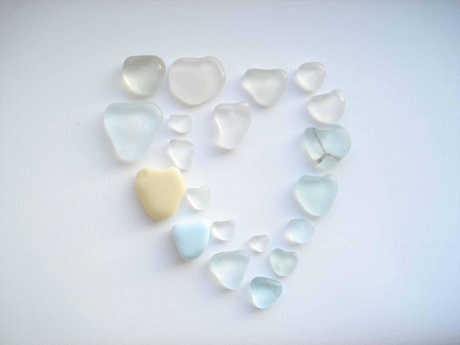 Hearts of Sea Glass from Seaham, England, all naturally shaped. E0521