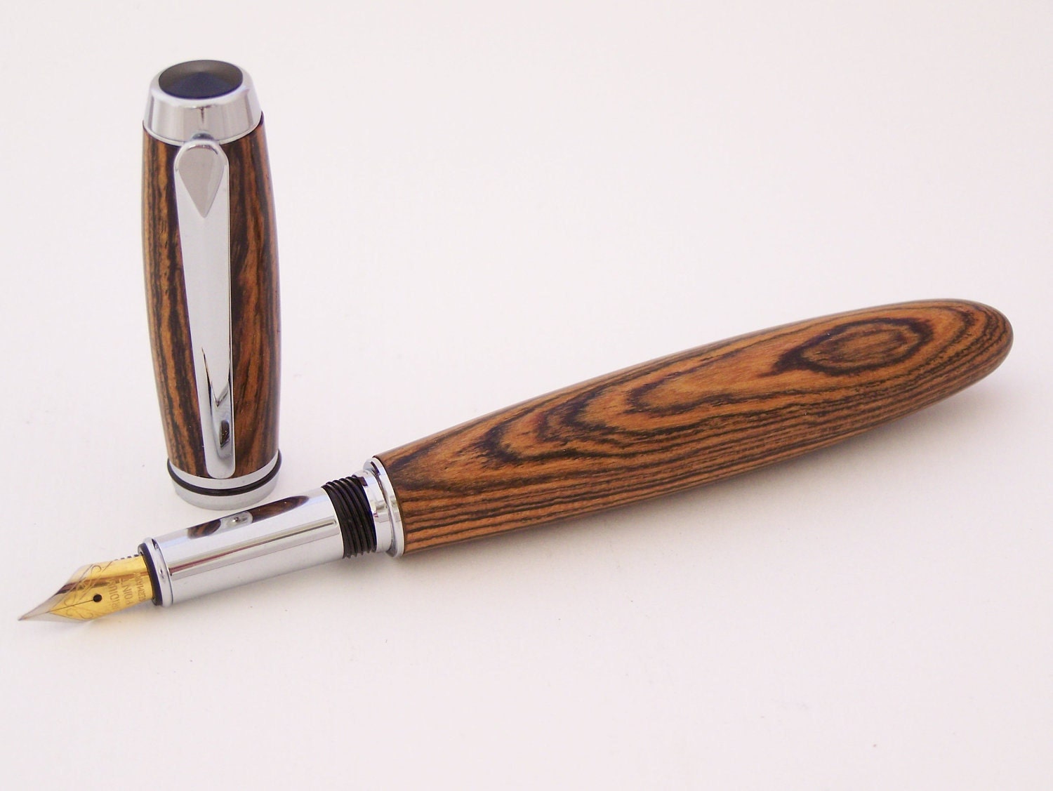 Bocote Wood Closed End Fountain Pen (Handmade in USA)
