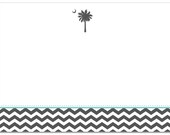PRINTABLE - Modern Chevron Stationery / Thank You / Notecard - South Carolina / Palmetto Moon