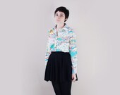 Vintage 1970s Blouse - Psychedelic  - S