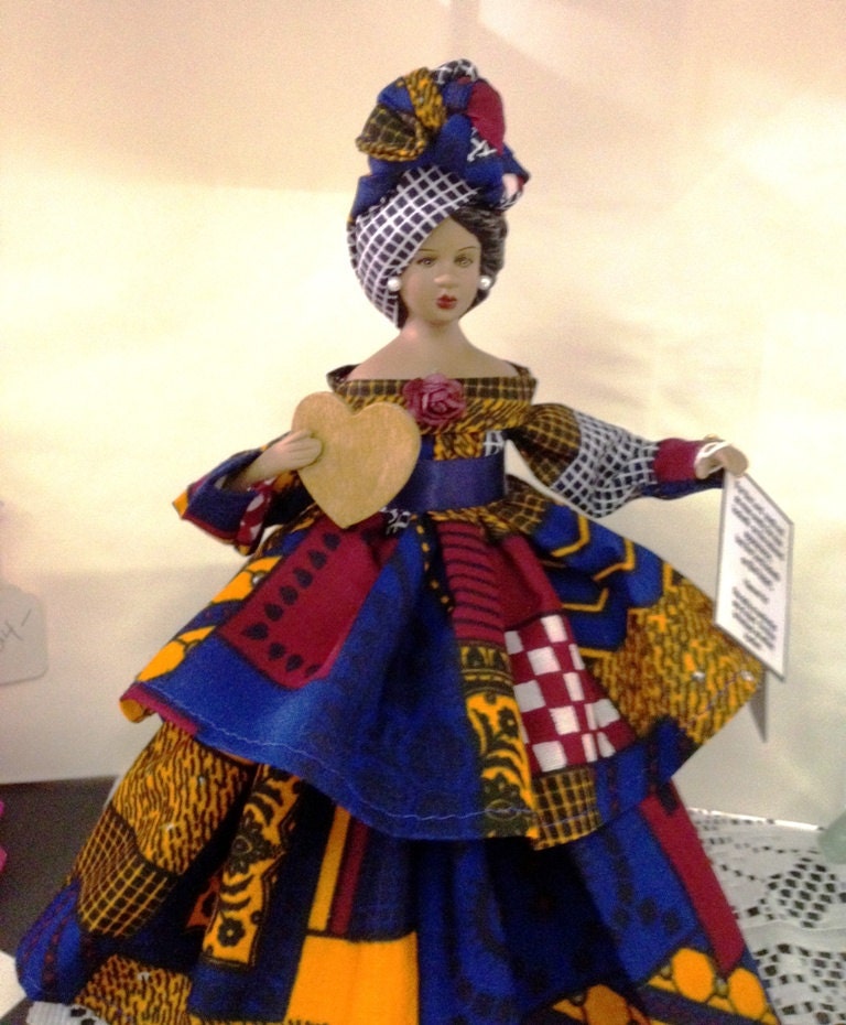 Black  African American Doll With Bible Verse with Afrocentric Dress