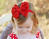 Rose Fabric Bow Band or Clip