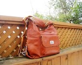 Zoey--- Convertible Leather Handbag/Backpack/Laptop/Shoulder Bag in Brown