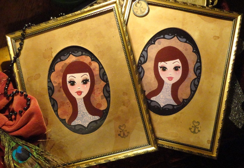 Two Framed Prints HELLA FINE and BANGIN by Megan Besmirched -free shipping-