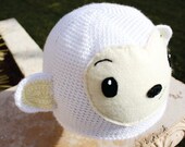 White Monkey Hat:  Sweet Hoho -ish Monkey Crochet Beanie Hat