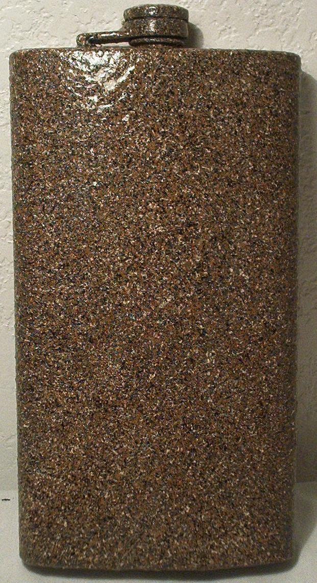 12 Ounce Extra Large Premium Sandstone Camo Whiskey Flask Plus A FREE Whiskey Flask Funnel and FREE Custom Lasering and In-Country Shipping