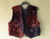 VINTAGE 70s velvet gypsy vest mirrors India ethnic
