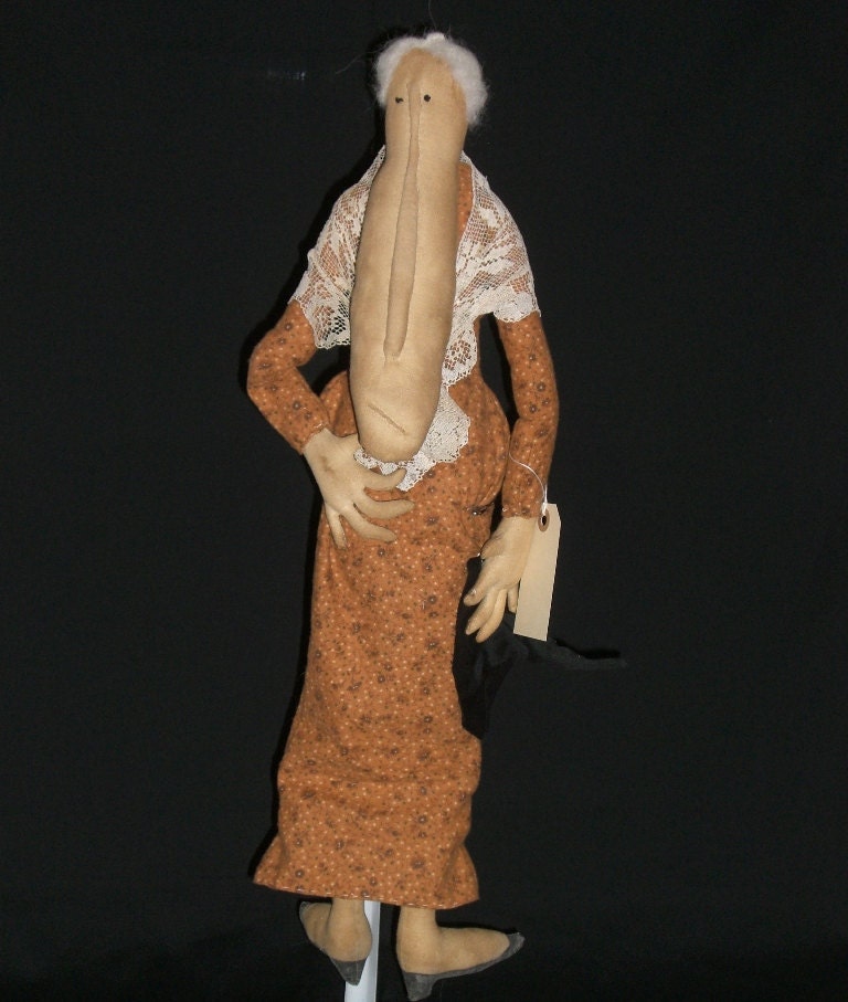 Primitive Folk Art Doll - The Old Croney Mahoney