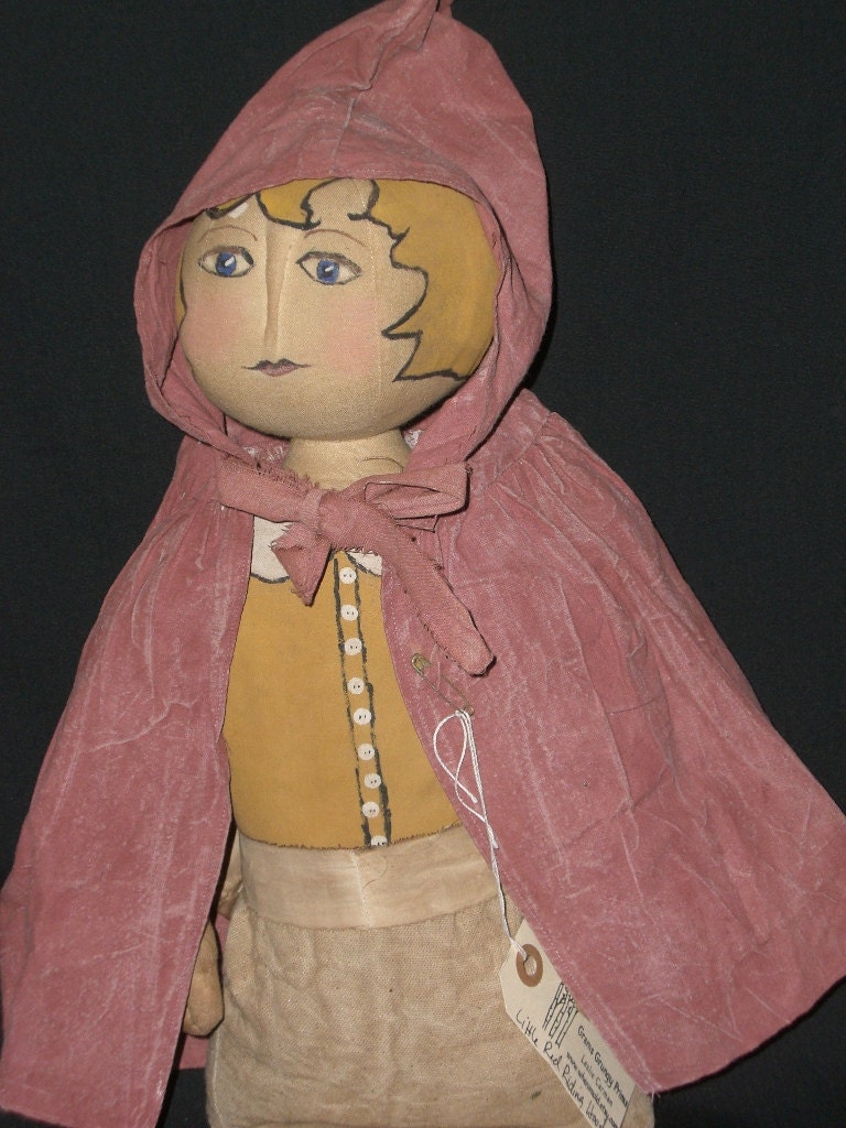 Handmade Folk Art Doll - Little Red Riding Hood
