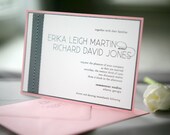 Custom Wedding Invitation with Chevron Ribbon