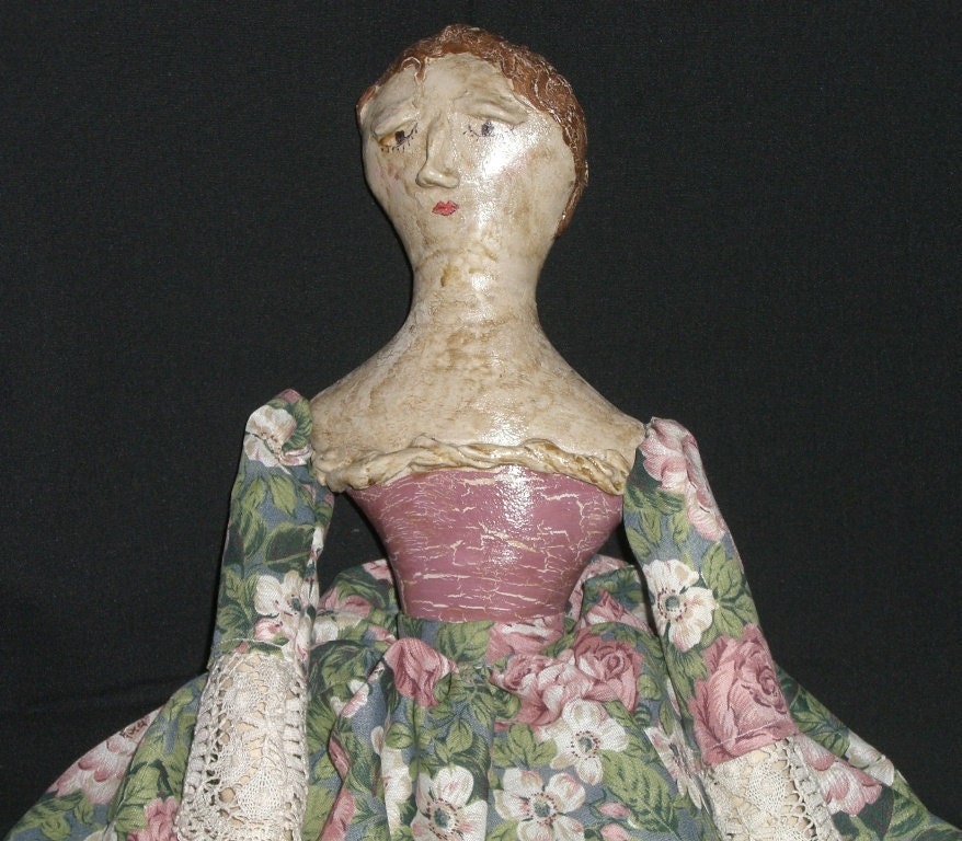 Funky Folk Art OOAK Boudoir Doll