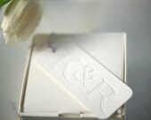Wedding Favor Tags - Letterpress Initial Monogram Tags