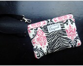Wristlet - Little Madison Pink Damask Rawen Wristlet