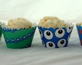 Monster Cupcake Wrappers for Monster birthday Party