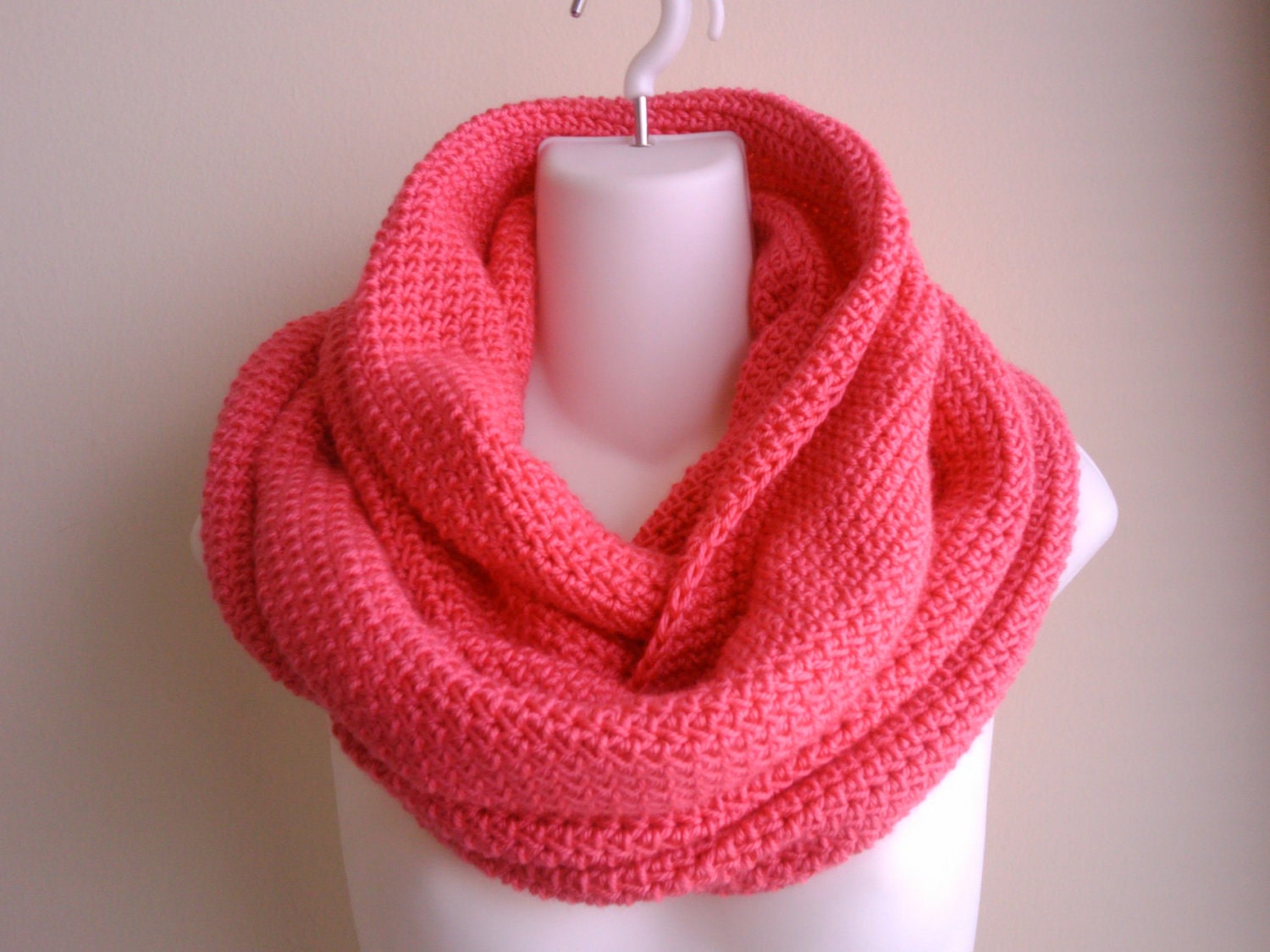 Pink Infinity Scarf Long Loop SAMANTHA
