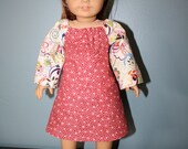 18 inch Doll/American Girl Doll Dress with Reversible Headband