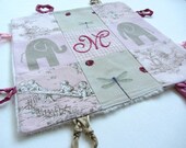 Baby Girl Custom Lovey Clutch with Hand Embroidery and Circle Knotties by Dolce Dreams