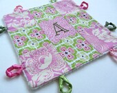 Baby Girl Lovey Blankie with Custom Hand Embroidered Initial by Dolce Dreams