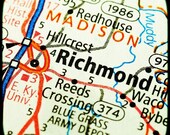 Eastern Kentucky University - Richmond Kentucky  - College Towns Map Art - Travel Photography, Gift Idea