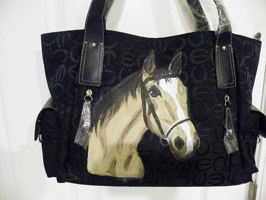 Custom Horse Hand Painted Handbag
