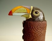 Clay Bird Sculpture Toucan Ceramic Original Spirit Guide