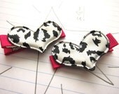 Wild at Heart Hair Clips - Girls . Valentine . Pink . Hot Pink . Leopard . Love . Sweetheart