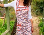 Red White and Blue Apron - Flirty Everyday Housewife Apron
