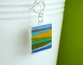 Hand Pieced Felt Pendant on Sterling Silver Chain