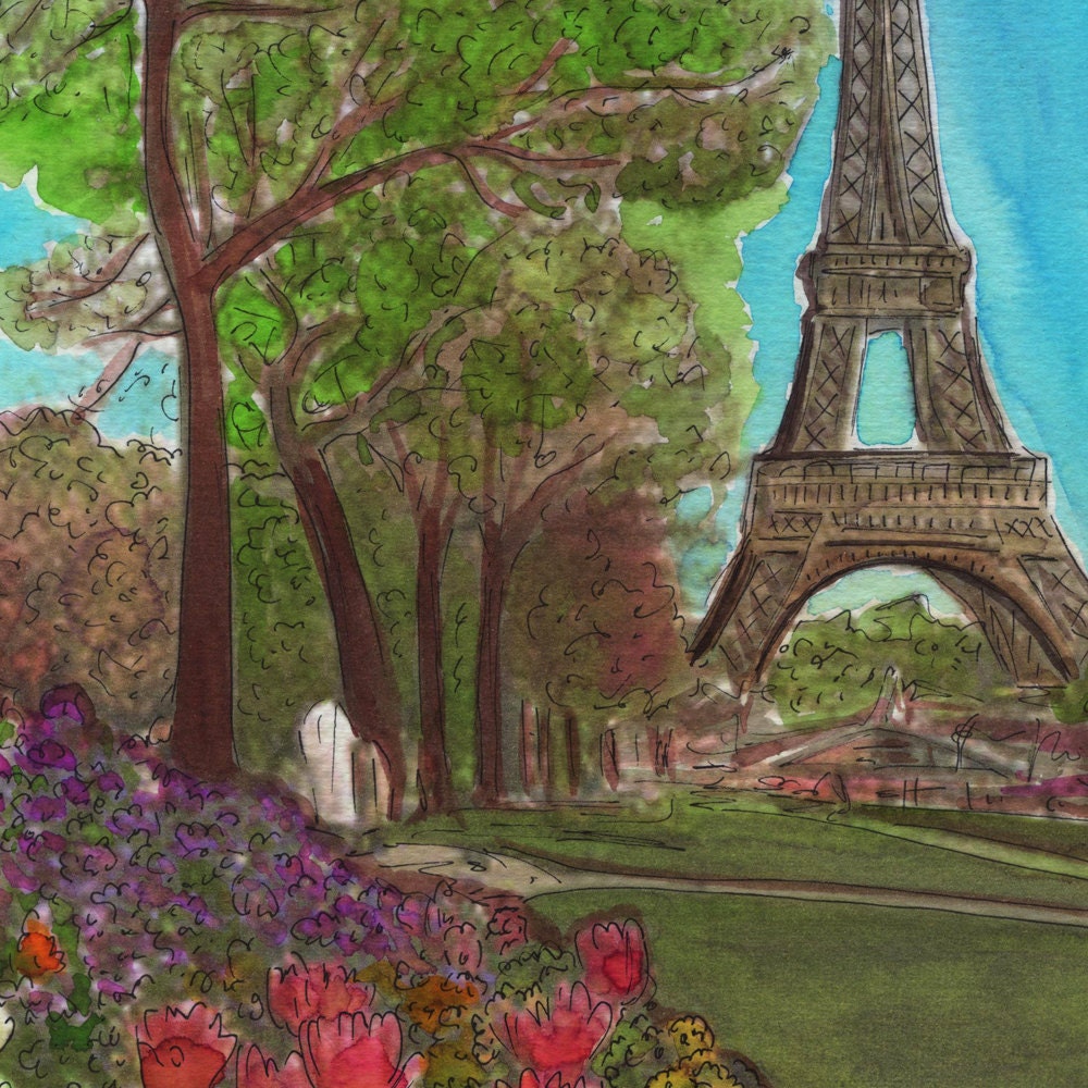 Original Watercolour Painting - Join me in Paris for Spring