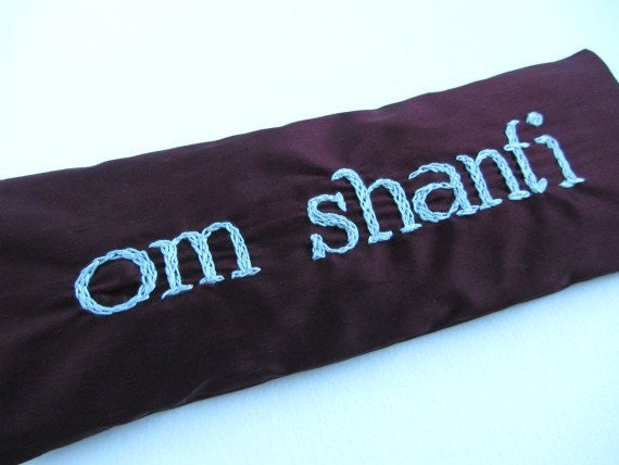 Lavender and Flaxseed Hand Embroidered Eye Pillow by Dolce Dreams