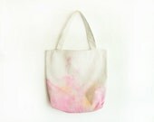 light pink and beige dyed texture canvas tote