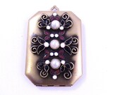 Hobe Enamel Locket Pendant Vintage