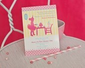 TEA PARTY with Baby Dolls and TUTUS Invitation - Pastels - Customized Printable Invitation