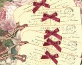 French Postcard Tags, French Gift Tags, Carte Postale - 30% Percent Off SALE