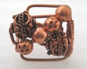 Abstract Square Copper Ring Wire Wrapped Metal