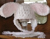 Hand Crocheted Floppy Fuzzy Bunny Hat for Preteen / Adult - 22" diameter