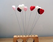 Flet Hearts - Set of 8 - Red, pink , white, burgundy