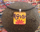 Hippie Love Glass Tile Necklace