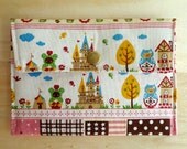 Mini Clutch wallet/ iPhone padded sleeves - Matryoshka Animal Dolls (Pink)