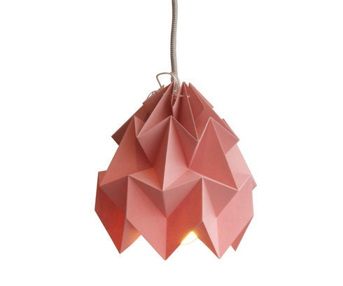 Moth origami lampshade pink
